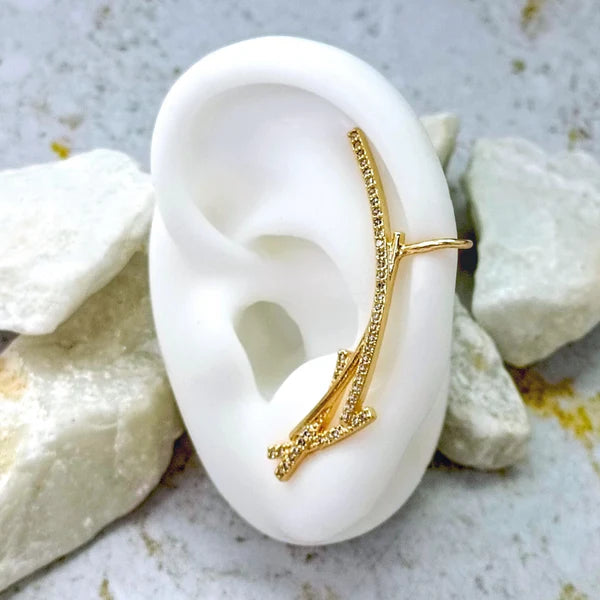 Orejera microzircones dorado
